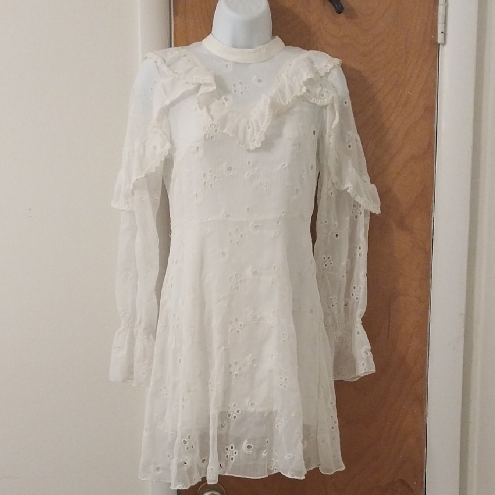 Urban Outfitters White Eyelet Midi Dress